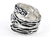 Blue Topaz Sterling Silver Coil Band Ring 0.95ct