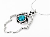 6mm Turquoise Sterling Silver Hamsa Necklace