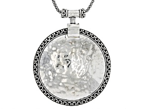 Artisan Collection of Israel™ Sterling Silver Round Hammered Pendant With Popcorn Chain