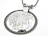 Artisan Collection of Israel™ Sterling Silver Round Hammered Pendant With Popcorn Chain