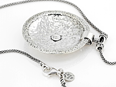 Artisan Collection of Israel™ Sterling Silver Round Hammered Pendant With  Popcorn Chain - SPZ058 | JTV.com