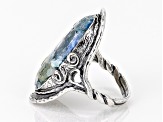 Roman Glass Sterling Silver Elongated Ring