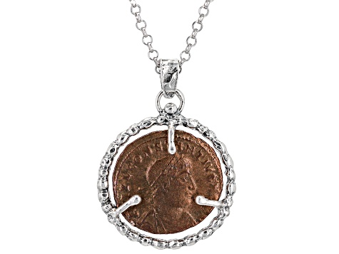 Sterling Silver Constantine Coin Pendant With Chain