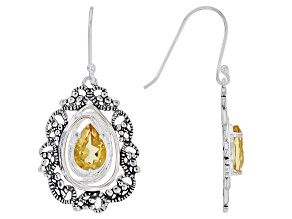 Citrine Sterling Silver Lace Earring 1.70ctw
