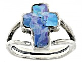 Roman Glass Sterling Silver Cross Ring - SPZ073 | JTV.com