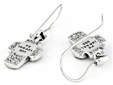 Roman Glass Sterling Silver Cross Earrings