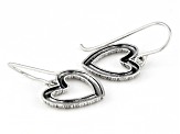 Sterling Silver Open Heart Textured Earrings