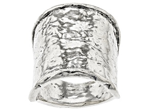 Sterling Silver Hammered Elongated Ring