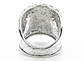 Sterling Silver Hammered Elongated Ring