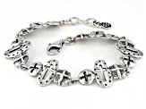 Sterling Silver Cross Station Bracelet