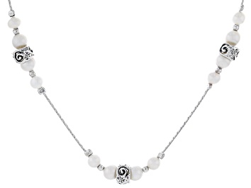 Picture of Cultured Freshwater Pearl Sterling Silver Station Necklace