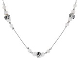 Cultured Freshwater Pearl Sterling Silver Station Necklace