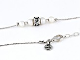 Cultured Freshwater Pearl Sterling Silver Station Necklace