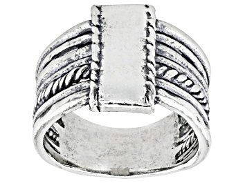 Picture of Sterling Silver Multi-Row Hammered Band Ring