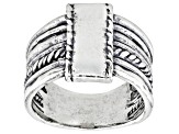 Sterling Silver Multi-Row Hammered Band Ring