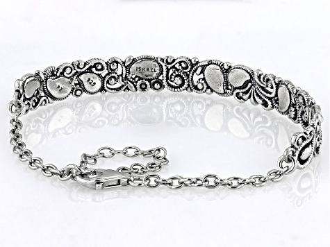 Sterling Silver Lace Design Textured Bracelet