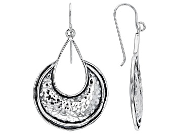 Picture of Sterling Silver Hammered Dangle Earrings