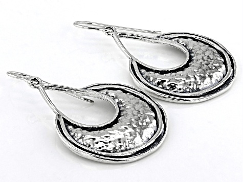 Sterling Silver Hammered Dangle Earrings