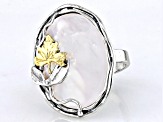 18x25mm Mother-Of-Pearl Sterling Silver &14K Yellow Gold Over Sterling Silver Ring