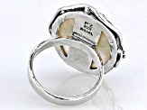 18x25mm Mother-Of-Pearl Sterling Silver &14K Yellow Gold Over Sterling Silver Ring