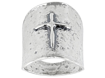 Picture of Sterling Silver Elongated Cross Ring