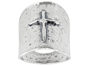 Sterling Silver Elongated Cross Ring