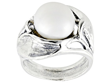 Picture of 11.5-12mm Cultured Freshwater Pearl Sterling Silver Ring