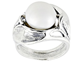 11.5-12mm Cultured Freshwater Pearl Sterling Silver Ring