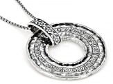 Sterling Silver Textured Circle Pendant With Chain