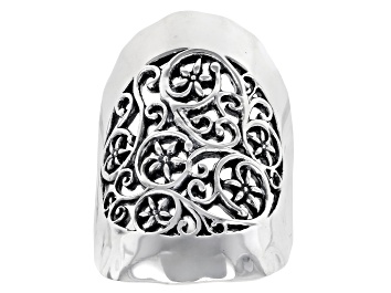 Picture of Oxidized Sterling Silver Lace & Hammered Ring