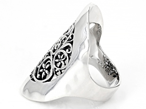 Sterling Silver Lace & Hammered Ring