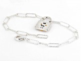 Sterling Silver With 14K Gold Over Silver Cross Locket Charm Bracelet