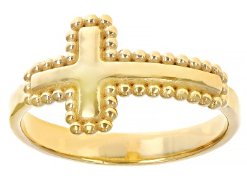 Picture of 14K Yellow Gold Over Sterling Silver Cross Ring