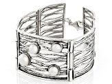 6-8mm Cultured Freshwater Pearl Sterling Silver Layered  Bracelet
