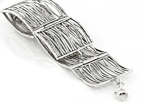 6-8mm Cultured Freshwater Pearl Sterling Silver Layered  Bracelet
