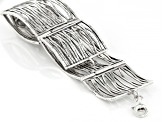 6-8mm Cultured Freshwater Pearl Sterling Silver Layered  Bracelet