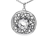 White Topaz Sterling Silver Lace Pendant With 18-Inch Chain 5.30ct