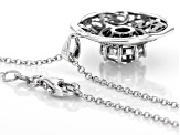 White Topaz Sterling Silver Lace Pendant With 18-Inch Chain 5.30ct