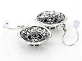 White Topaz Sterling Silver Lace Design Earrings 5.00ct