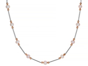 Cultured Freshwater Pearl Sterling Silver & 14K Rose Gold Over Sterling Silver Two-Tone Necklace