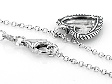 Sterling Silver Heart Pendant With Chain & Earring Set