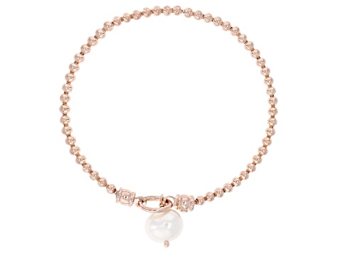 Cultured Freshwater Pearl 14K Rose Gold Over Sterling Silver