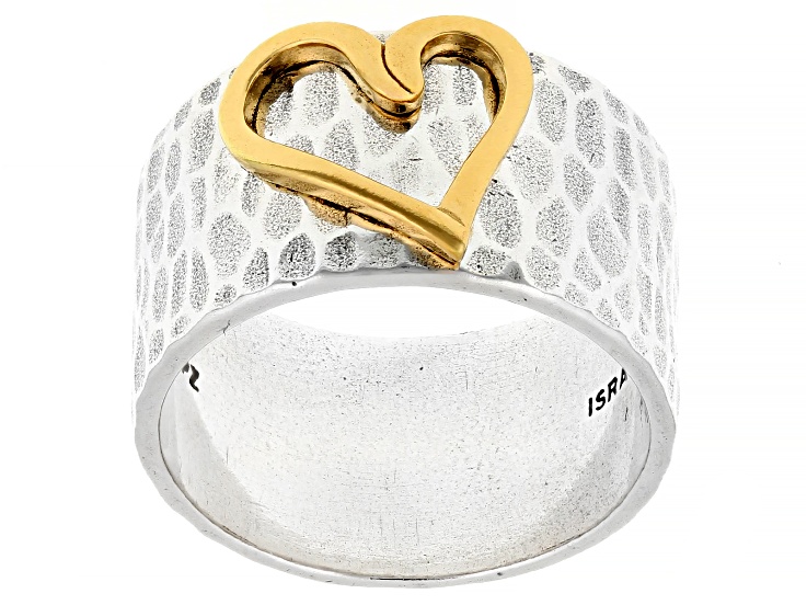 Sterling Silver & 14K Yellow Gold Over Sterling Silver Heart Ring