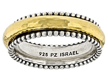 Picture of Two Tone Sterling Silver & 14K Gold Over Sterling Silver Spinner Ring