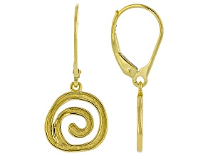 14K Gold Over Sterling Silver Spiral Design Earrings