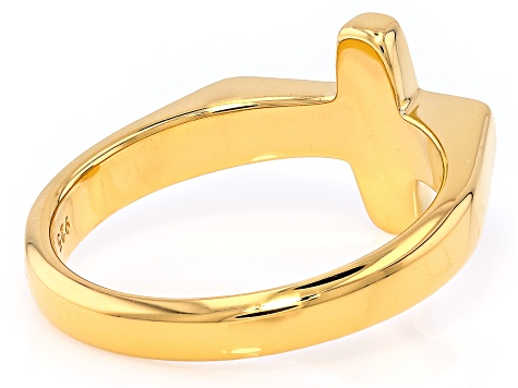 14K Gold Over Sterling Silver Cross Ring