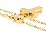 14K Gold Over Sterling Silver Cross Pendant With 18" Rolo Chain