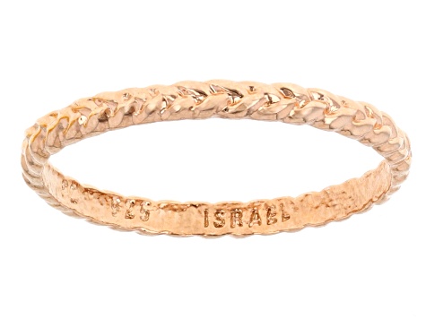 Sterling Silver, 14K Gold Over Silver, Rose Gold Over Silver 8 Piece Stacked Textured Rings