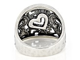 Two Tone Sterling Silver & 14K Gold Over Silver Heart Ring