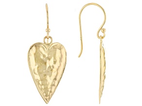 14K Gold Over Sterling Silver Heart Earrings